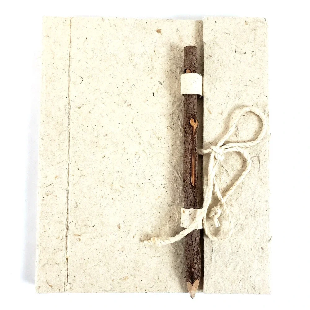 Handmade Seeded Recycled Texture Notebook Journal 56 Pages & Pencil Sketchbook